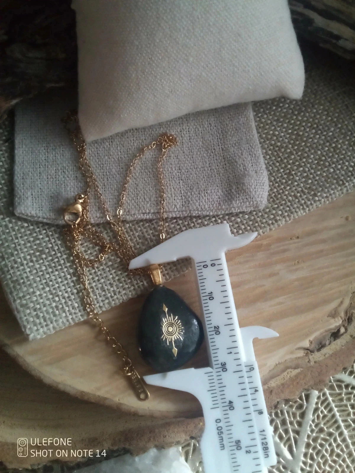Collier pendentif pierre naturelle marine – photo 2